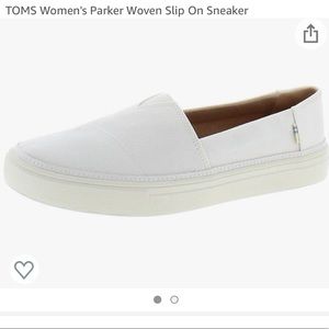 TOMS Women’s White Slip-on Shoes 8.5